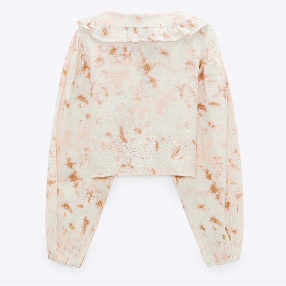 ZARA ECRU TIE DYE CROP TOP - Picture 4 of 11